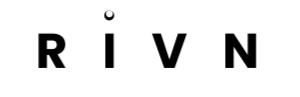 Black 'RIVN' logo on a white background